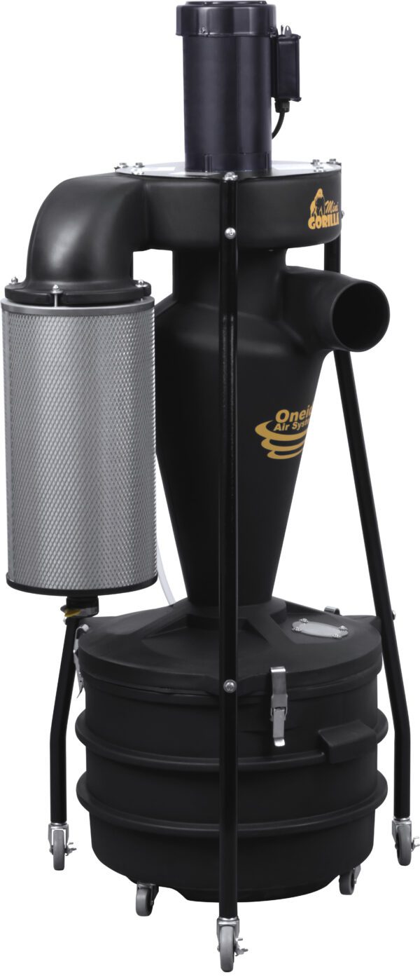 Oneida Air 1.5hp Mini-Gorilla Portable 22. Gal HEPA-GFM Cyclone Dust Collector - Image 2