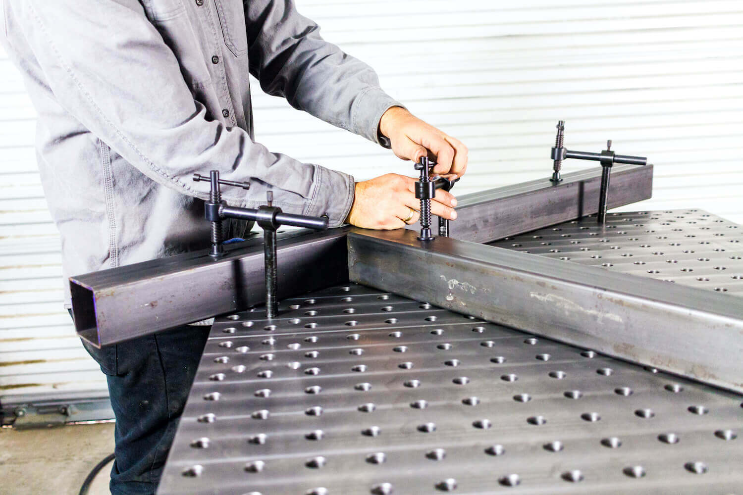 Fixturing example for the Arcflat Weld Table