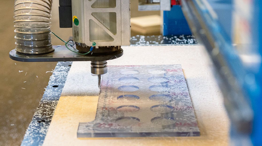 machine cutting plastic