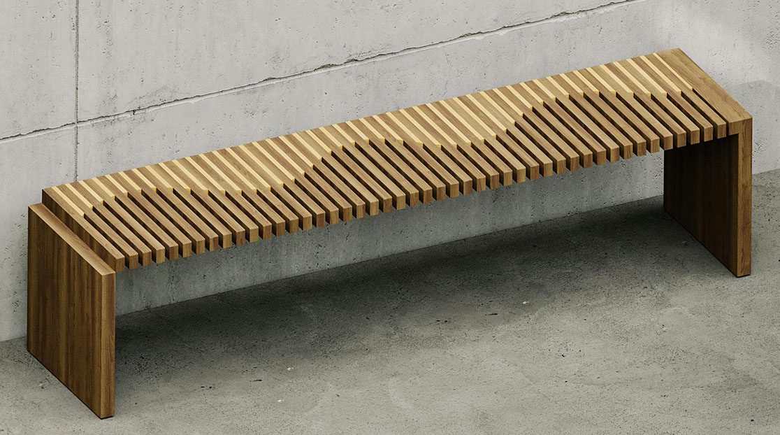 outdoor bench made of wood