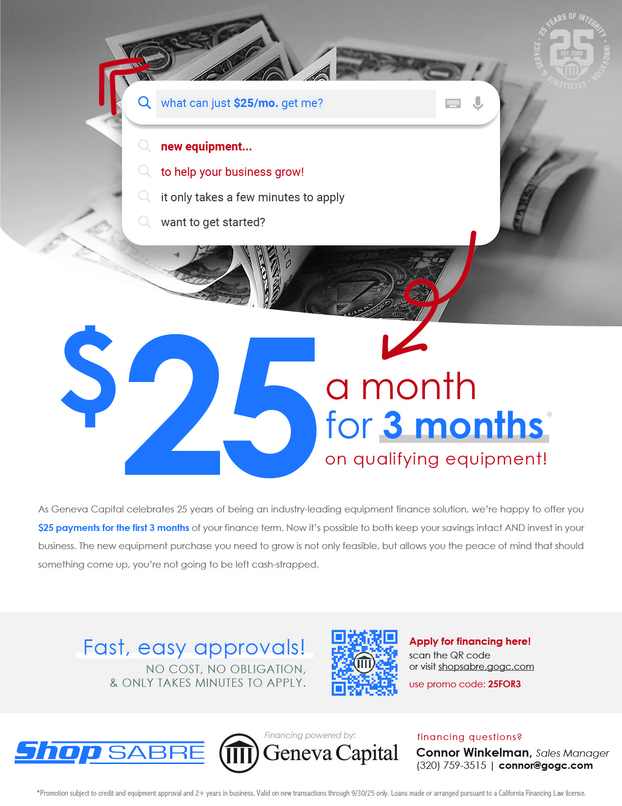25 for 3 months